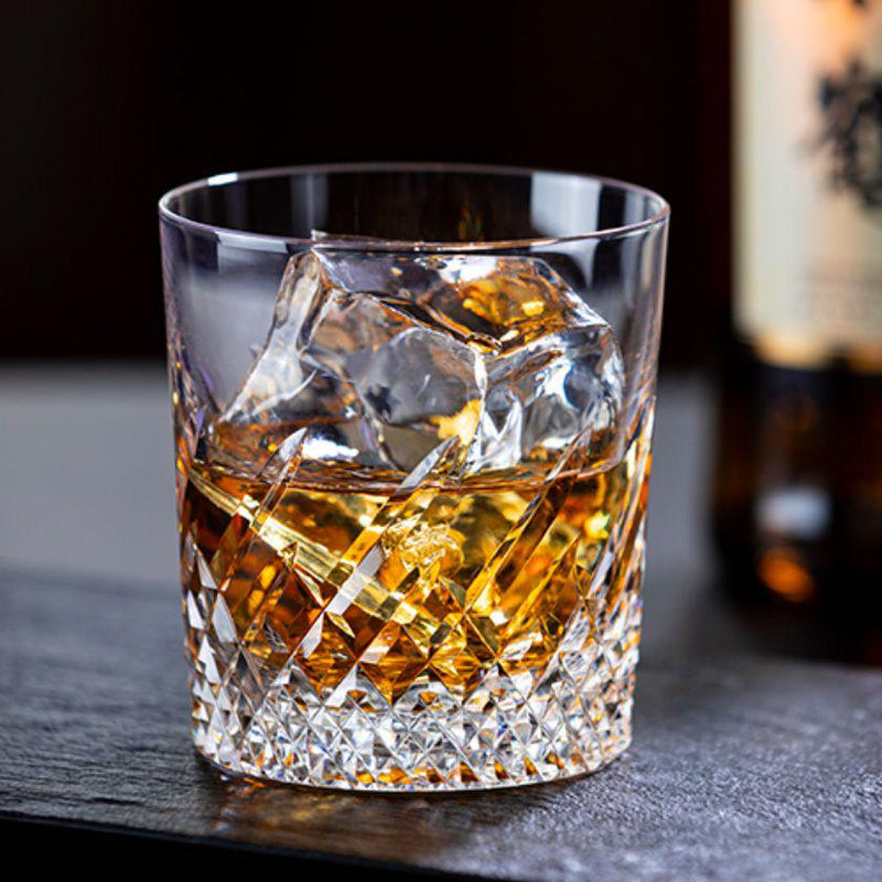 [岩石玻璃]一雙威士忌眼鏡|江戶切割玻璃