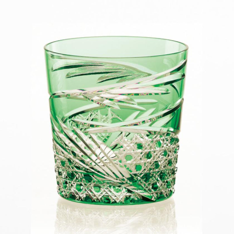 [ROCKS GLASS] MAI (GREEN) | EDO KIRIKO | KAGAMI CRYSTAL