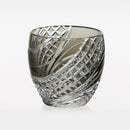 [SAKE CUP] FISH SCALES STRIP | EDO KIRIKO | KAGAMI CRYSTAL