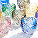 [SAKE CUP] FISH SCALES STRIP | EDO KIRIKO | KAGAMI CRYSTAL