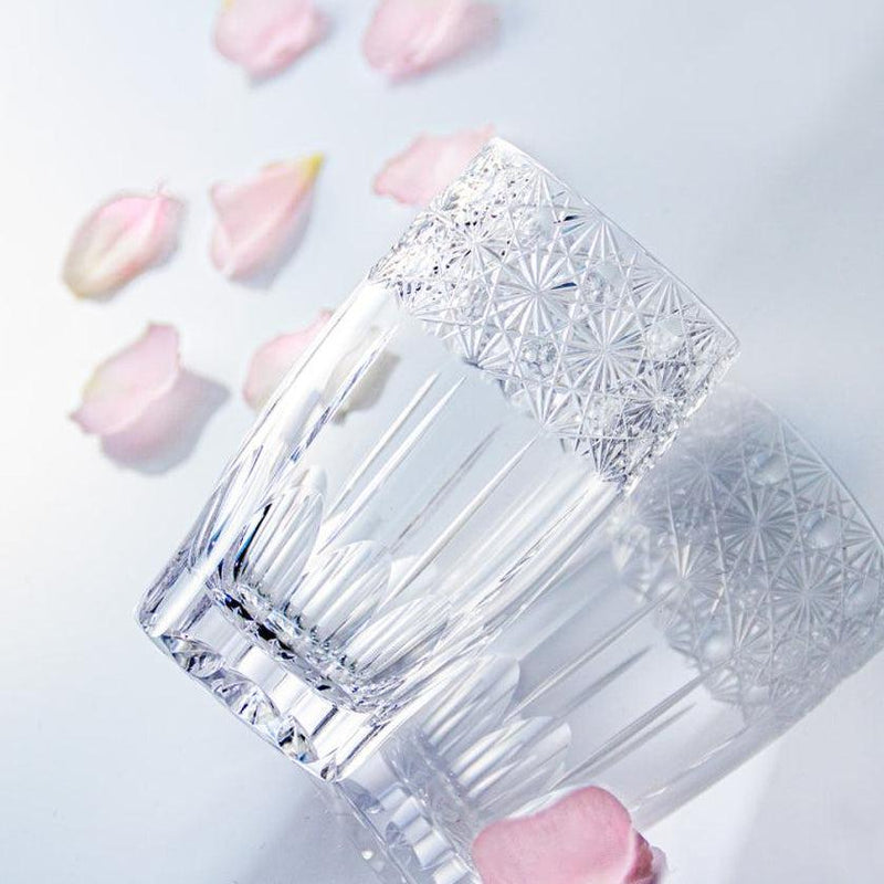 [玻璃] Slim Glass Koka（閃亮的花朵）Junichi Nabetani傳統手工藝大師|江戶切割玻璃|卡加米水晶