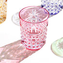 [ROCKS GLASS] PAIR OF WHISKEY GLASSES DRAPE & TETRAGONAL BASKET WEAVE | EDO KIRIKO | KAGAMI CRYSTAL