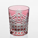 [ROCKS GLASS] PAIR OF WHISKEY GLASSES DRAPE & TETRAGONAL BASKET WEAVE | EDO KIRIKO | KAGAMI CRYSTAL
