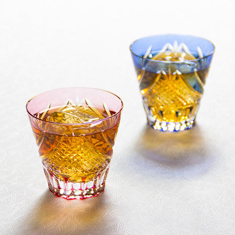 [清酒杯]富士（紅色）|江戶kiriko |卡加米水晶