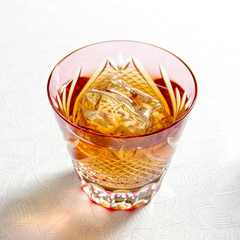 [清酒杯]富士（紅色）|江戶kiriko |卡加米水晶