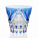 [SAKE CUP] FUJI (BLUE) | EDO KIRIKO | KAGAMI CRYSTAL