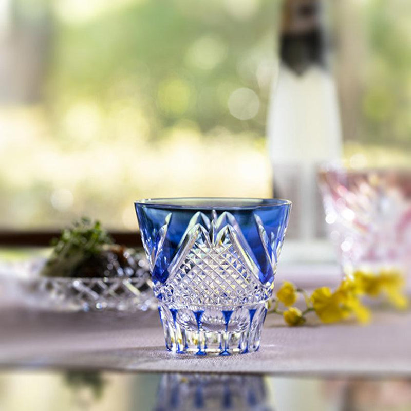 [清酒杯]富士（藍色）|江戶kiriko |卡加米水晶