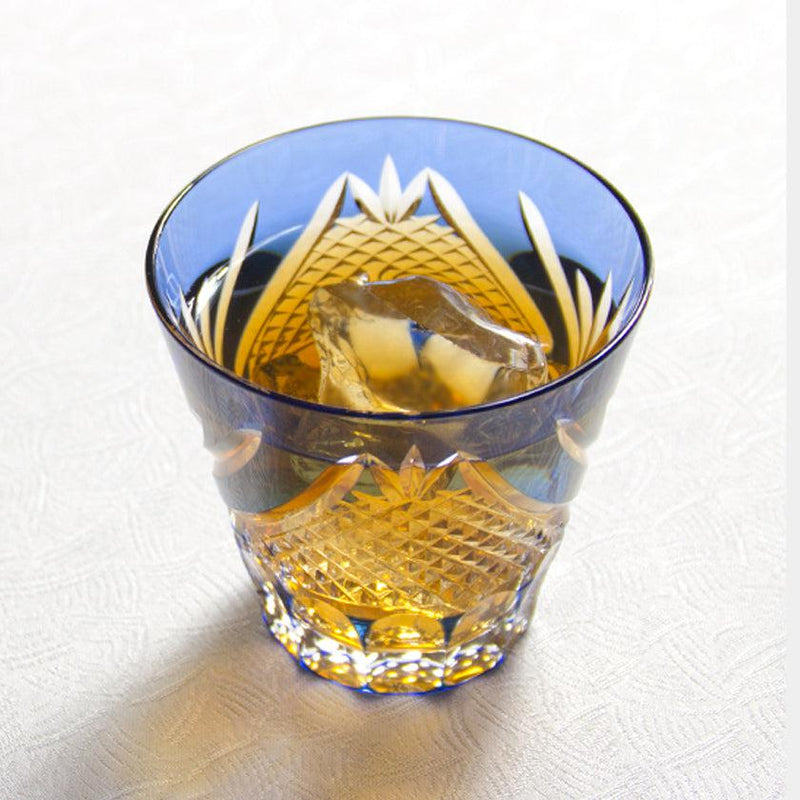 [清酒杯]富士（藍色）|江戶kiriko |卡加米水晶