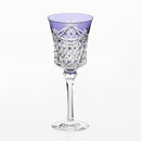 [GLASS] WINE GLASS DRAPE & TETRAGONAL BASKET WEAVE (PURPLE) | EDO KIRIKO | KAGAMI CRYSTAL