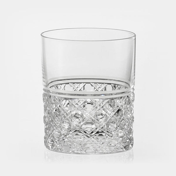 [岩石玻璃]威士忌玻璃八角形籃子編織|江戶kiriko |卡加米水晶