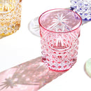 [ROCKS GLASS] WHISKEY GLASS DRAPE & TETRAGONAL BASKET WEAVE (RED) | EDO KIRIKO | KAGAMI CRYSTAL