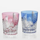 [ROCKS GLASS] PAIR OF WHISKEY GLASSES PAPER CRANE | EDO KIRIKO | KAGAMI CRYSTAL