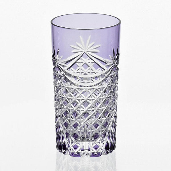 [玻璃]玻璃窗簾和四方籃子編織（紫色）|江戶kiriko |卡加米水晶