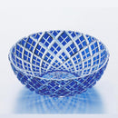 [BOWL] LAYERED BAMBOO FENCE (BLUE) | EDO KIRIKO | KAGAMI CRYSTAL
