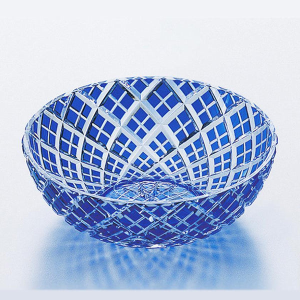 [碗]分層竹柵欄（藍色）|江戶kiriko |卡加米水晶