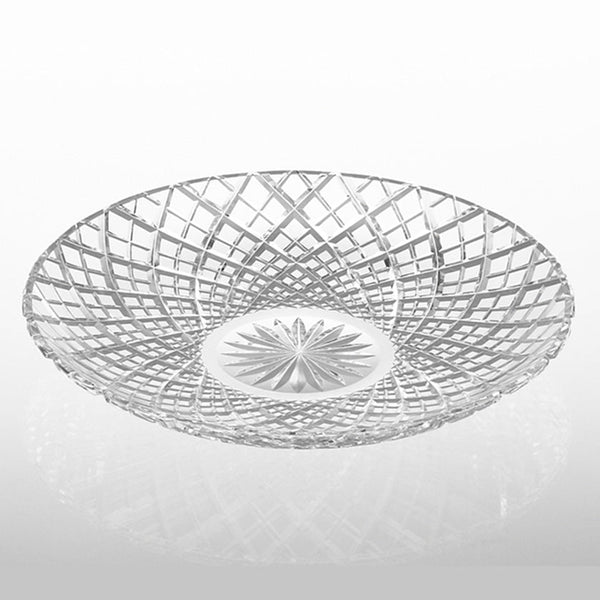 [LARGE PLATE (PLATTER)] LAYERED BAMBOO FENCE (CLEAR) | EDO KIRIKO | KAGAMI CRYSTAL