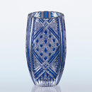 [VASE] BAMBOO LEAVES & OCTAGONAL BASKET WEAVE | EDO KIRIKO | KAGAMI CRYSTAL