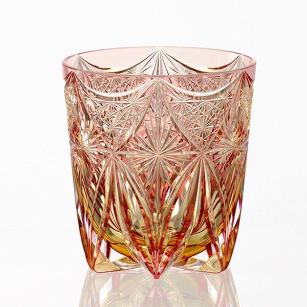[ROCK GLASS] WHISKEY GLASS KASANEIROME KIRARA BY TATSUYA NEMOTO MASTER OF TRADITIONAL CRAFTS | EDO KIRIKO | KAGAMI CRYSTAL