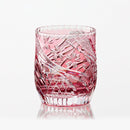 [ROCK GLASS] WHISKEY GLASS SAKURA NAGARE RED | EDO KIRIKO | KAGAMI CRYSTAL