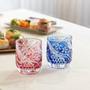 [ROCK GLASS] WHISKEY GLASS SAKURA NAGARE RED | EDO KIRIKO | KAGAMI CRYSTAL