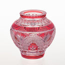 [VASE] BAMBOO LEAVES & HEMP LEAVES | EDO KIRIKO | KAGAMI CRYSTAL