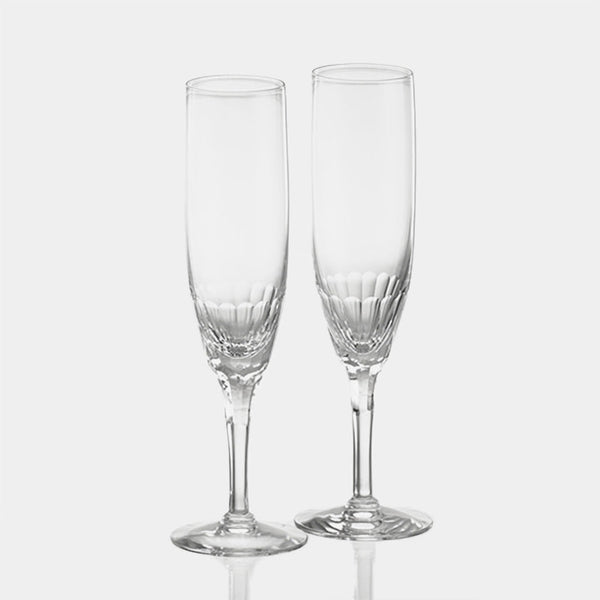 [GLASS] PAIR OF CHAMPAGNE GLASSES 'ECRIN' | CRYSTAL GLASS | KAGAMI CRYSTAL