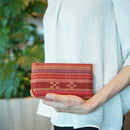 [POUCH] KOKKARA (RED) | YAEYAMA MINSAH (TEXTILES) | AZAMIYA