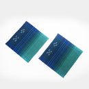 [COASTER] SEA GRADUATION 2-PIECE SET (BLUE-GREEN) | YAEYAMA MINSAH (TEXTILES) | AZAMIYA