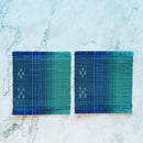 [COASTER] SEA GRADUATION 2-PIECE SET (BLUE-GREEN) | YAEYAMA MINSAH (TEXTILES) | AZAMIYA