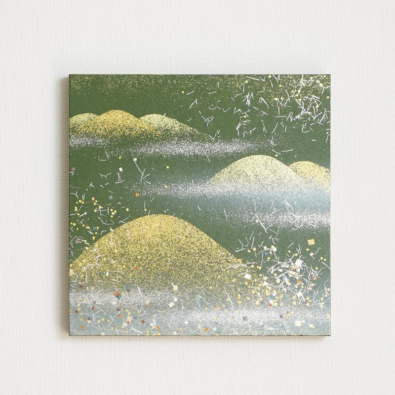 [ARTPANEL] SUMMER KIN-YAMA (GOLD MINE) GREEN L | GOLD AND SILVER DECORATIVE WORK| IPPINSHU