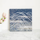 [ARTPANEL] SUMMER OH-NAMI (BIG WAVE) INDIGO L | GOLD AND SILVER DECORATIVE WORK| IPPINSHU