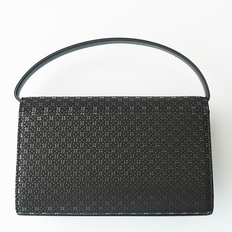 [HANDBAG] A FLOWER LATTICE (BLACK BASECOAT WITH NAVY BLUE LACQUER) | KOUSHU INDEN (LACQUERED DEERSKIN CRAFTS)| INDEN-YA