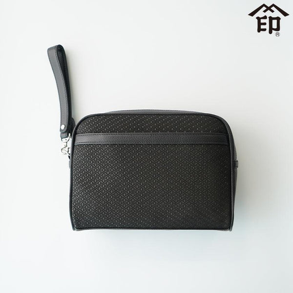 [CLUTCH BAG] ME-2 GOURD (BLACK BASECOAT WITH BLACK LACQUER) | KOUSHU INDEN (LACQUERED DEERSKIN CRAFTS)| INDEN-YA