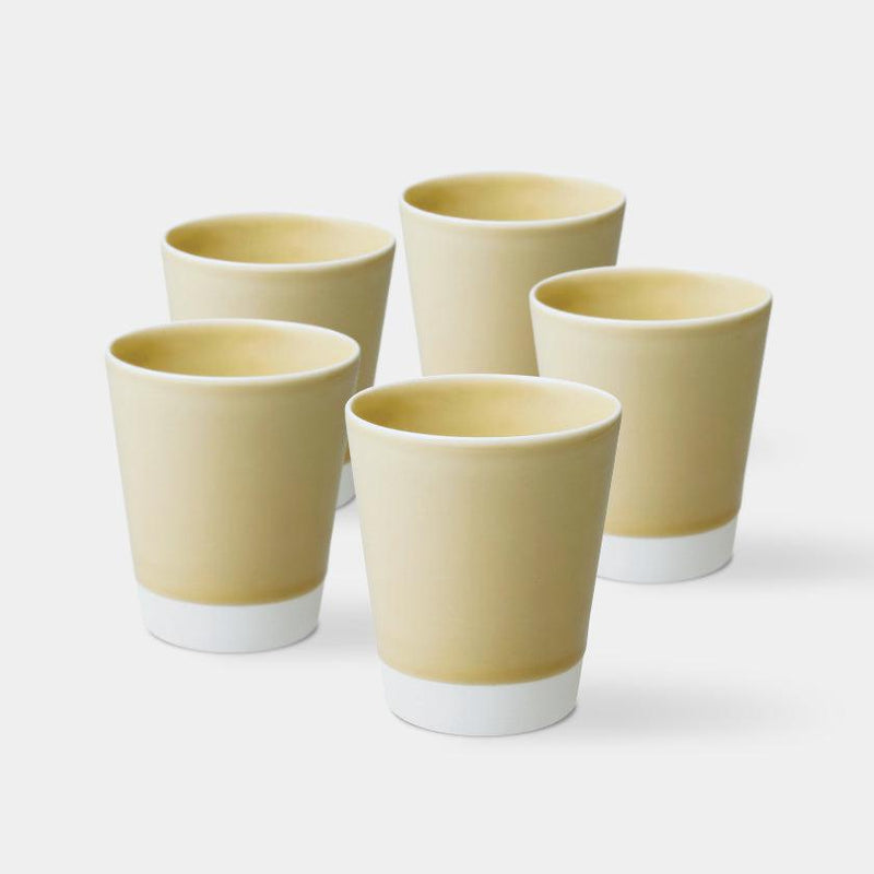 [CUP] ES CUP (M) YELLOW SET OF 5 | HASAMI WARES| SAIKAI TOKI