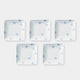 [菜] Hanko Square Plate Yukihana套裝5 | Hasami商品| Saikai Toki
