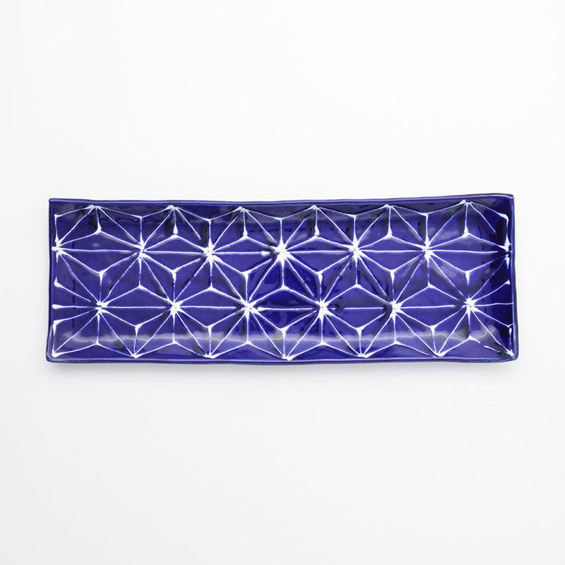 [大板（拼盤）]拉皮斯lazuli長圓形菜Asanoha | Hasami商品| Saikai Toki