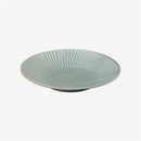 [LARGE PLATE (PLATTER)] GRASS FOREST CARVING GRAY 24CM | HASAMI WARES| SAIKAI TOKI