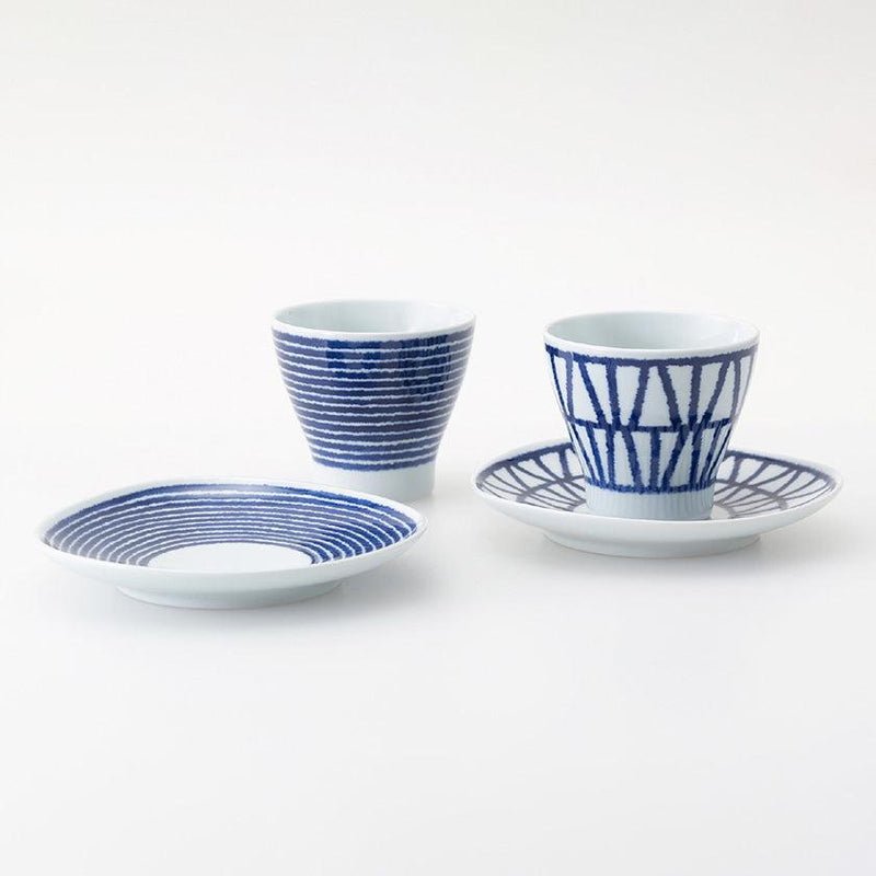 [DISH SETS] INDIGO BALL CUP&TRAY PAIR | HASAMI WARES| SAIKAI TOKI