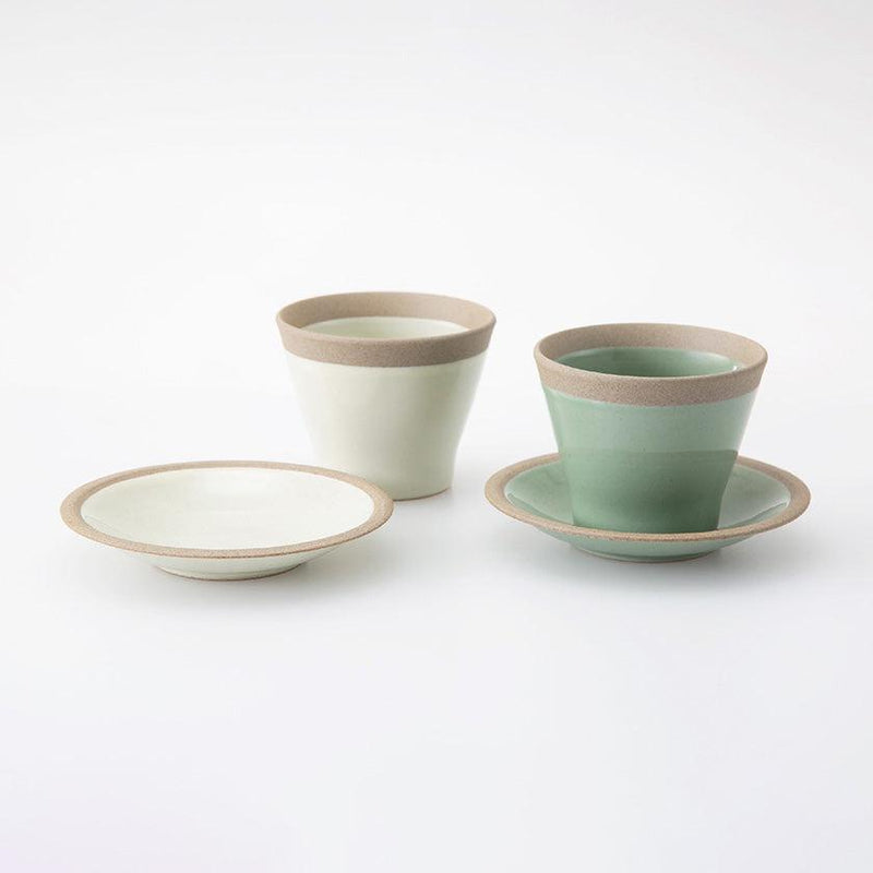 [DISH SETS] POTTERY CUP&TRAY PAIR | HASAMI WARES| SAIKAI TOKI