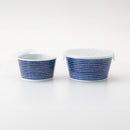 [DISH SETS] INDIGO KOMASUJI WITH LID PAIR | HASAMI WARES| SAIKAI TOKI