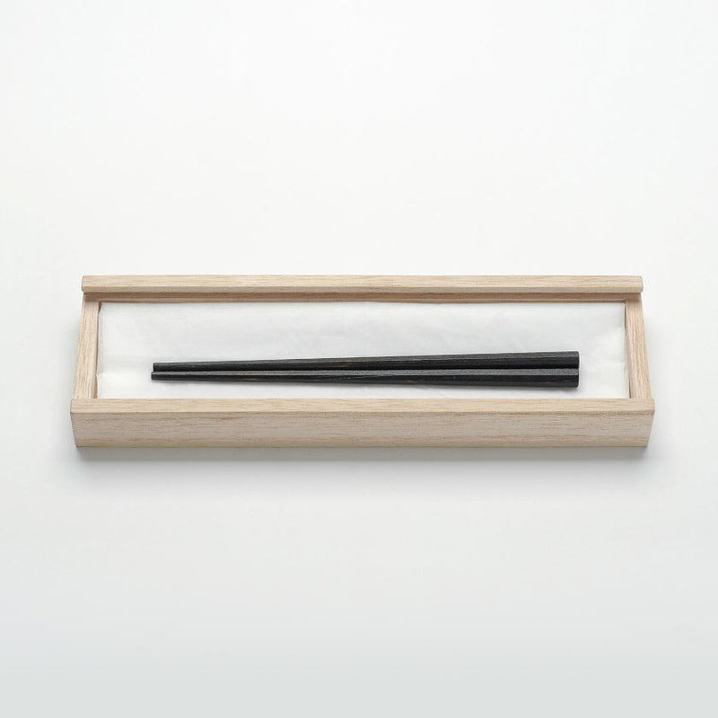 [CHOPSTICKS] CHOPSTICKS FOR THE FIRST TIME WITH PAULOWNIA BOX FROM ISHIKAWA (BLACK) | LACQUERE | AERU