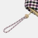 [WALLET] NISHIJIN SILK CLASP WALLET WITH KYO-KUMIHIMO STRAP GINGHAM CHECK (PURPLE) | NISHIJIN TEXTILES | ATELIER KYOTO NISHIJIN