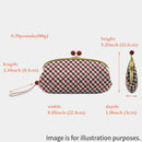 [WALLET] NISHIJIN SILK CLASP WALLET WITH KYO-KUMIHIMO STRAP GINGHAM CHECK (BROWN) | NISHIJIN TEXTILES | ATELIER KYOTO NISHIJIN
