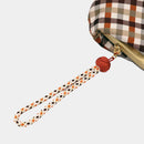 [WALLET] NISHIJIN SILK CLASP WALLET WITH KYO-KUMIHIMO STRAP GINGHAM CHECK (BROWN) | NISHIJIN TEXTILES | ATELIER KYOTO NISHIJIN