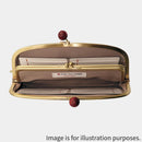 [WALLET] NISHIJIN SILK CLASP WALLET WITH KYO-KUMIHIMO STRAP GINGHAM CHECK (BROWN) | NISHIJIN TEXTILES | ATELIER KYOTO NISHIJIN