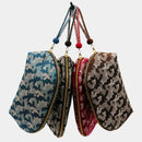 [POUCH] NISHIJIN SILK SHELL-SHAPED POUCH CAMOUFLAGE GLEN CHECK WITH KYO-KUMIHIMO (BLUE) | NISHIJIN TEXTILES | ATELIER KYOTO NISHIJIN