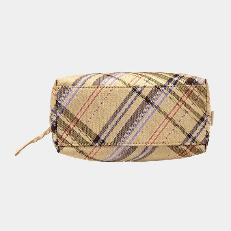 [POUCH] WATER-REPELLENT NISHIJIN SILK ZIPPER-CLASP ACCESSORY POUCH MULTI-CHECK (LIGHT YELLOW) | NISHIJIN TEXTILES | ATELIER KYOTO NISHIJIN