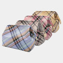 [POUCH] WATER-REPELLENT NISHIJIN SILK ZIPPER-CLASP ACCESSORY POUCH MULTI-CHECK (ASH GRAY) | NISHIJIN TEXTILES | ATELIER KYOTO NISHIJIN