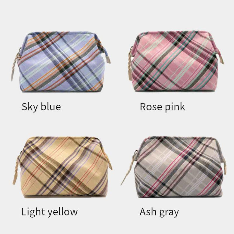 [小袋]耐水的nishijin silk liss clasp cossory袋多檢查（灰灰色）| Nishijin紡織品| Atelier Kyoto Nishijin