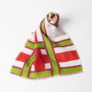 [SCARF] LARGE LATTICE ( RED GREEN ) S | KYO YUZEN DYEING | NOGIGUCHI KIHEI